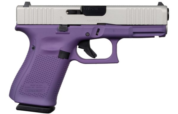 New Glock 19 Gen 5 Silver Slide Purple Frame Semi Auto Pistol, 9mm Stock# BACKORDER